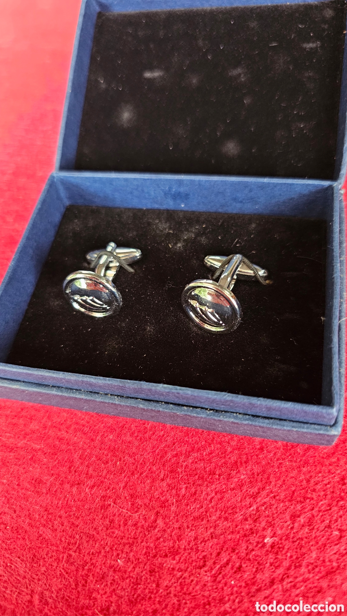 Oggetti Antichi: Gemelos conmemorativo 100 a&ntilde;os del Caja Canarias de plata de ley con ba&ntilde;o de rodio