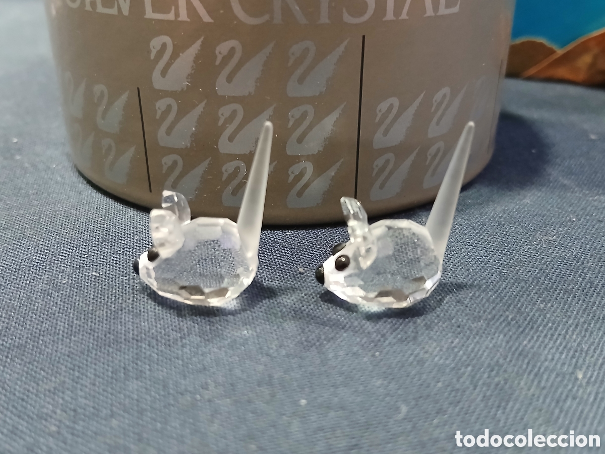 Antiguidades: SALIDA 0.01&euro;. Pareja de ratones en cristal de Swarovski. (L133)