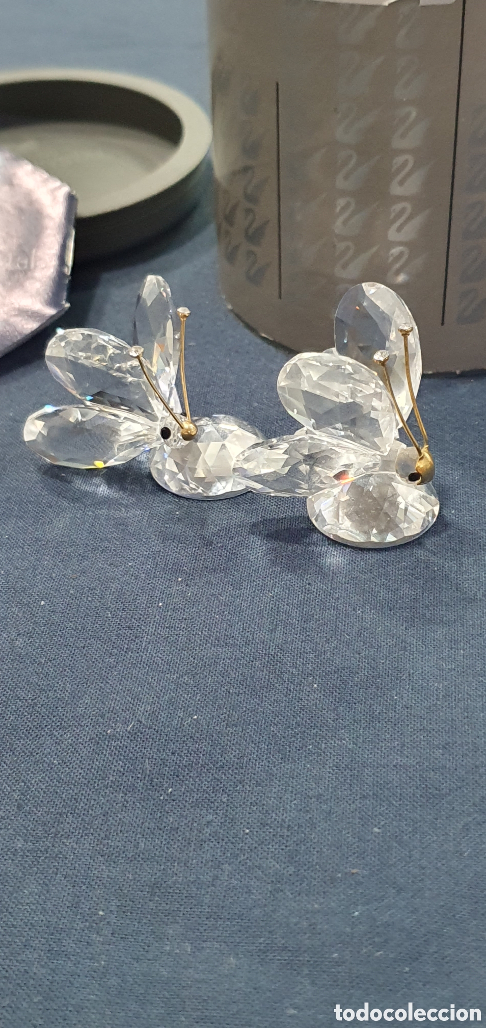 Antiguidades: SALIDA 0.01&euro;. 2 mariposas en cristal de Swarovski. (L133)