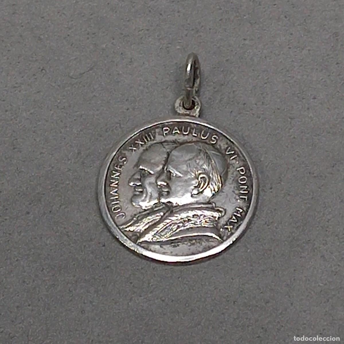 Antiguidades: Antigua medalla de Pablo VI, Juan XXIII y Nuestra Se&ntilde;ora del Perpetuo Socorro. A&ntilde;os 1958 a 1963