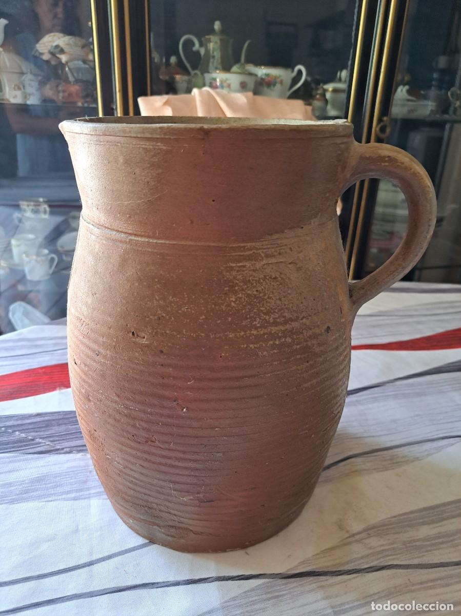 Antig&uuml;edades: Jarra antigua francesa de gres r&uacute;stica. - Foto 2