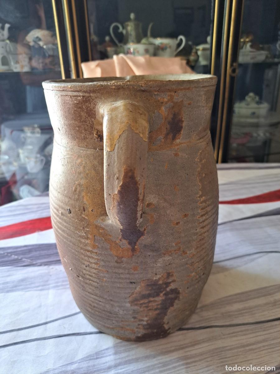 Antig&uuml;edades: Jarra antigua francesa de gres r&uacute;stica. - Foto 3