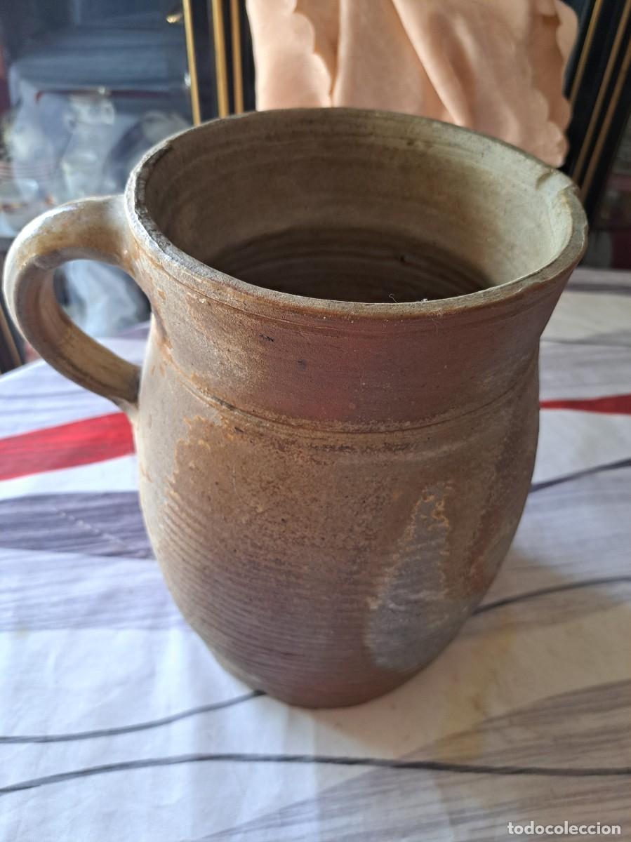 Antig&uuml;edades: Jarra antigua francesa de gres r&uacute;stica. - Foto 6