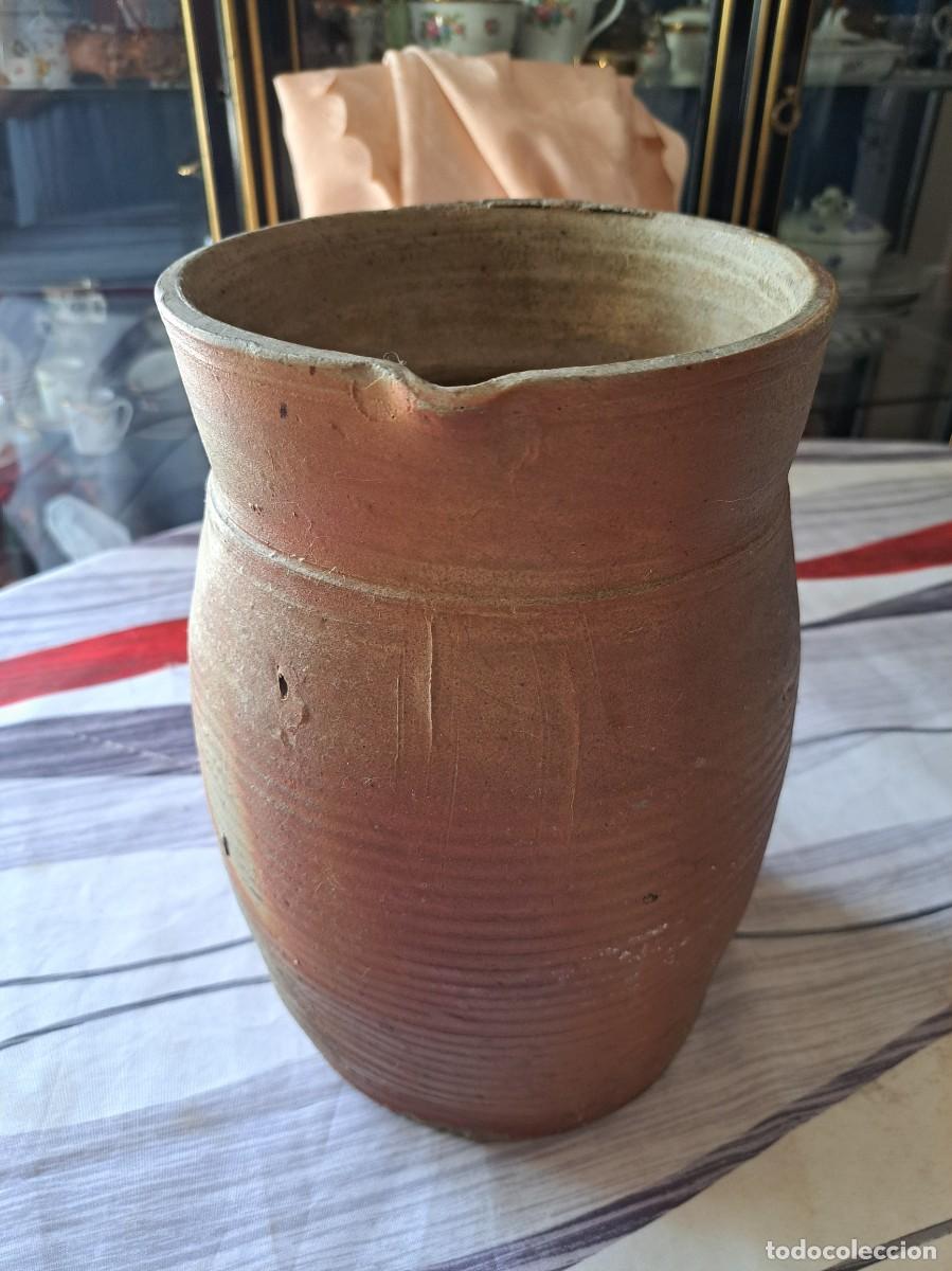 Antig&uuml;edades: Jarra antigua francesa de gres r&uacute;stica. - Foto 7