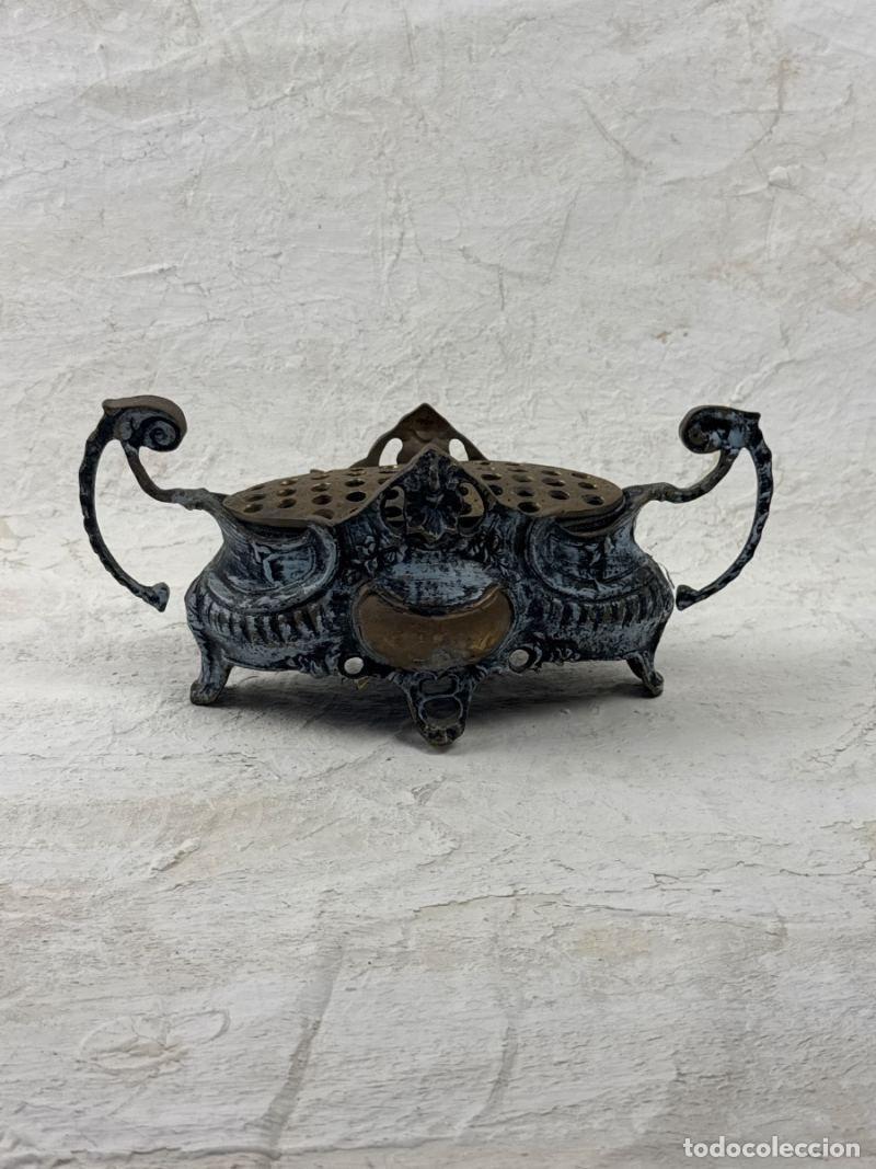 Antig&uuml;edades: Centro de Mesa Jardinera Bronce Antiguo - Foto 2