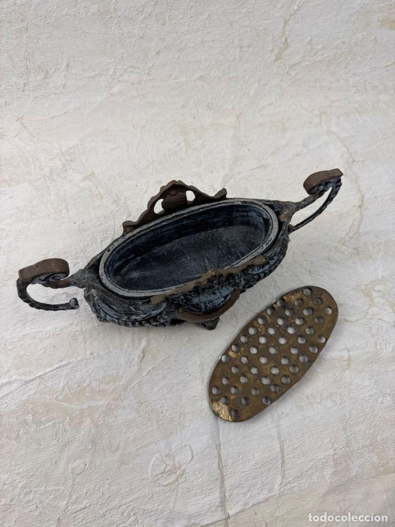 Antig&uuml;edades: Centro de Mesa Jardinera Bronce Antiguo - Foto 4