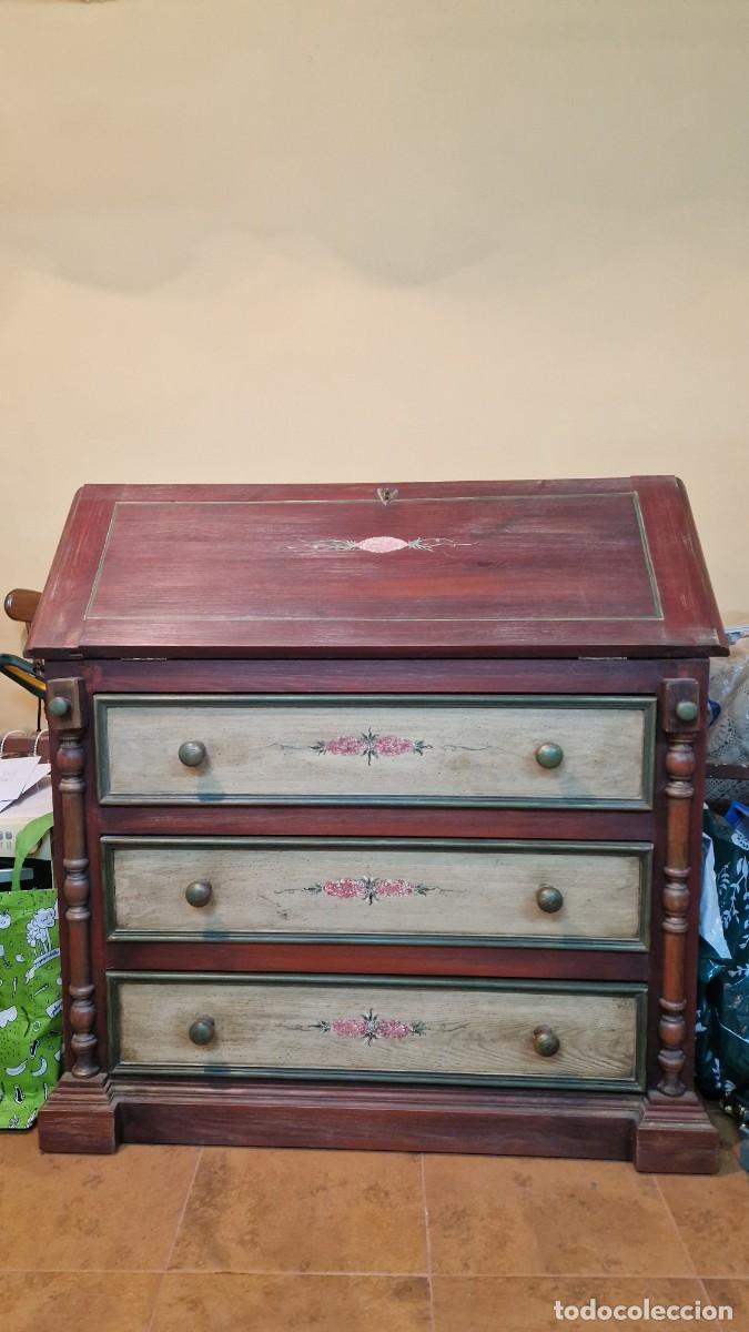 Antig&uuml;edades: Escritorio secreter antiguo de madera con m&uacute;ltiples cajones &ndash; Vintage