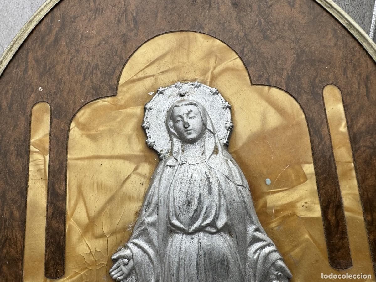 Antig&uuml;edades: Antiguo panel religioso de la Virgen Mar&iacute;a en relieve - Foto 6