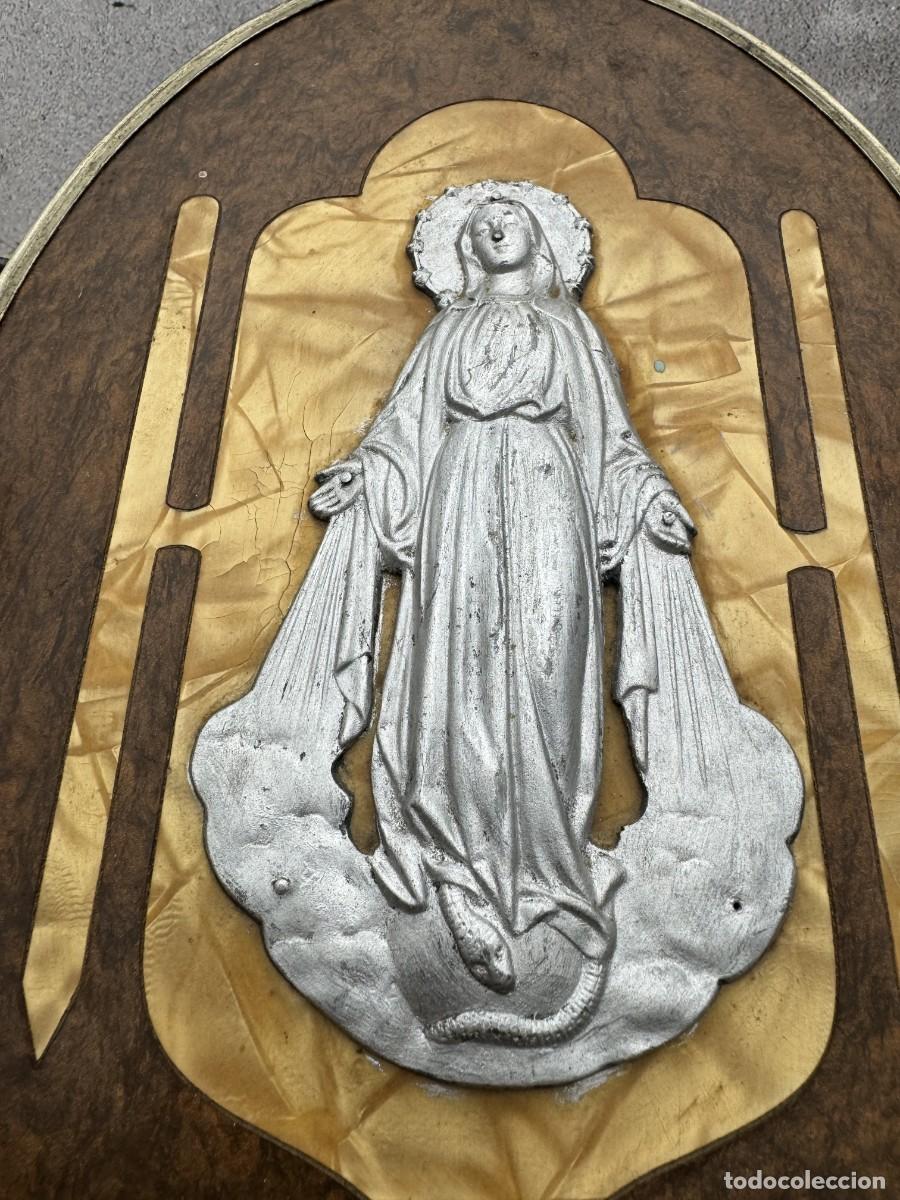 Antig&uuml;edades: Antiguo panel religioso de la Virgen Mar&iacute;a en relieve - Foto 7