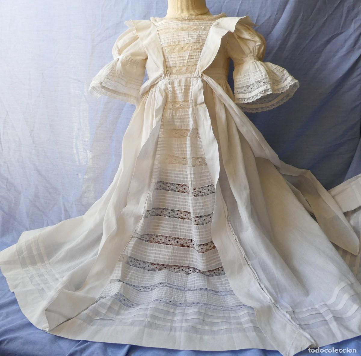 Antig&uuml;edades: ANTIGUO FALD&Oacute;N CON ENCAJES PARA NI&Ntilde;A - MU&Ntilde;ECA S.XIX