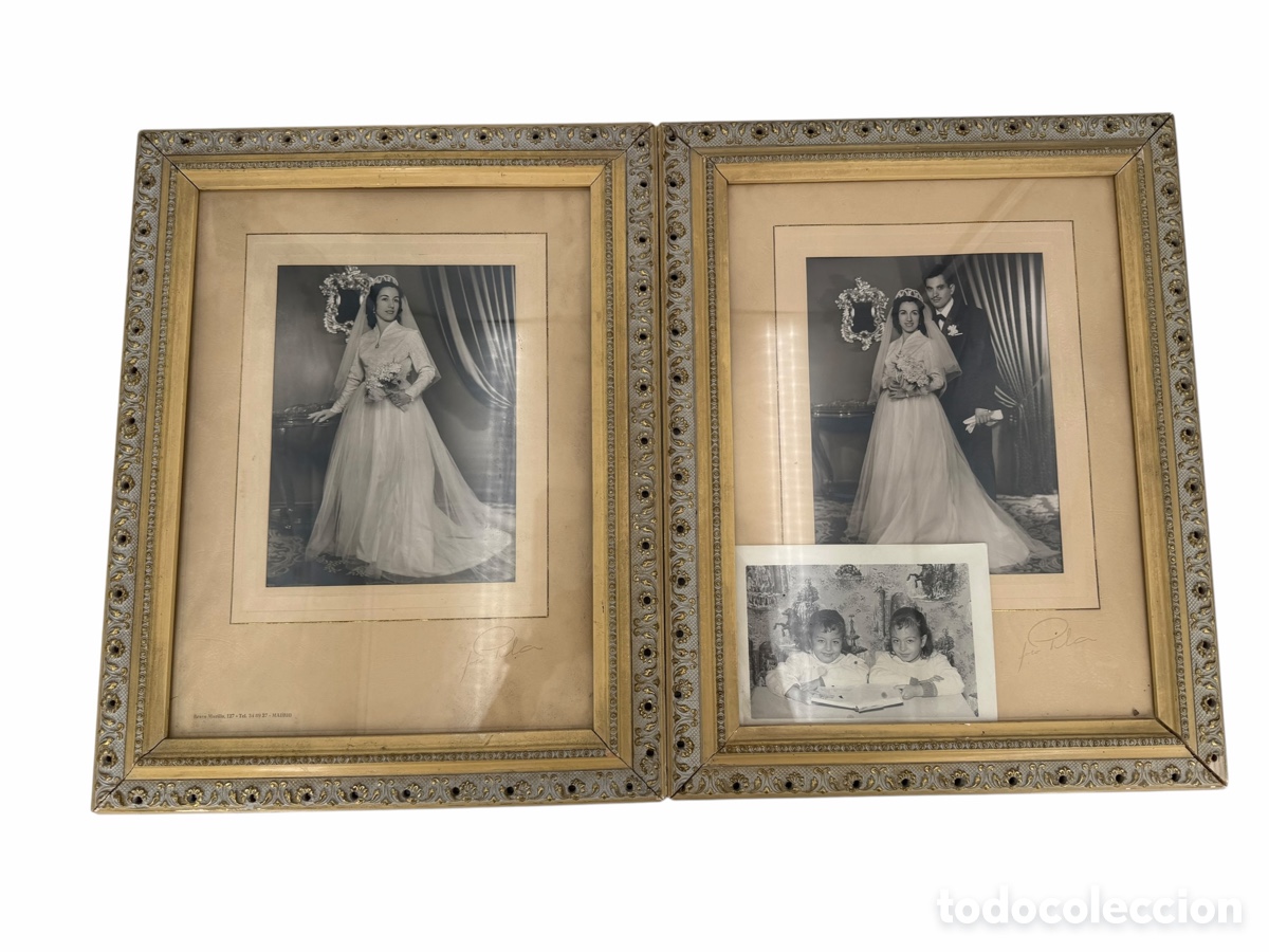 Oggetti Antichi: Pareja de Marcos Dorados con Fotograf&iacute;as de Autor