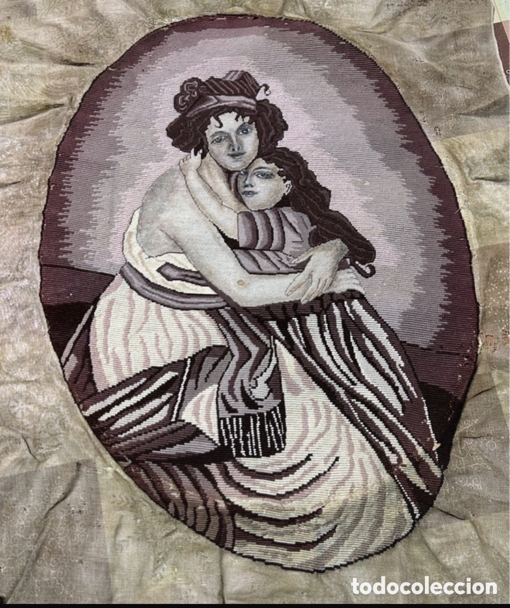 Antig&uuml;edades: Tapiz antiguo con dise&ntilde;o de dos mujeres