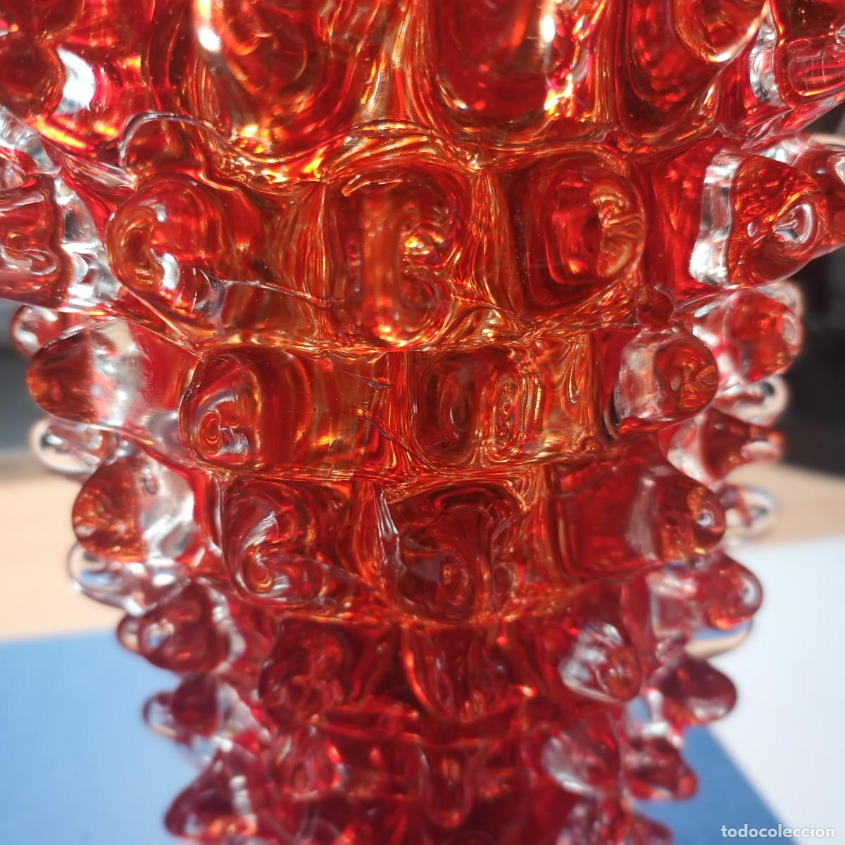 Antiquit&auml;ten: Jarr&oacute;n cristal de Murano rojo anaranjado Lote V - 258