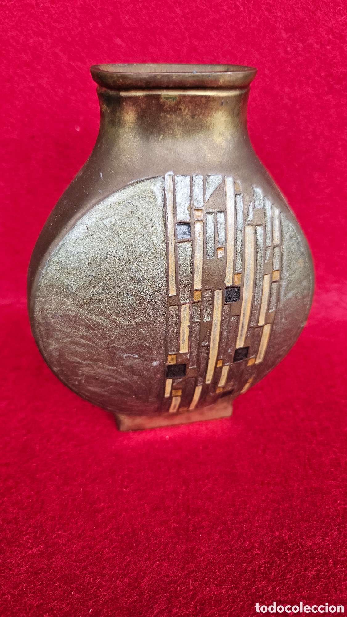Antig&uuml;edades: Jarron / florero de bronce.....