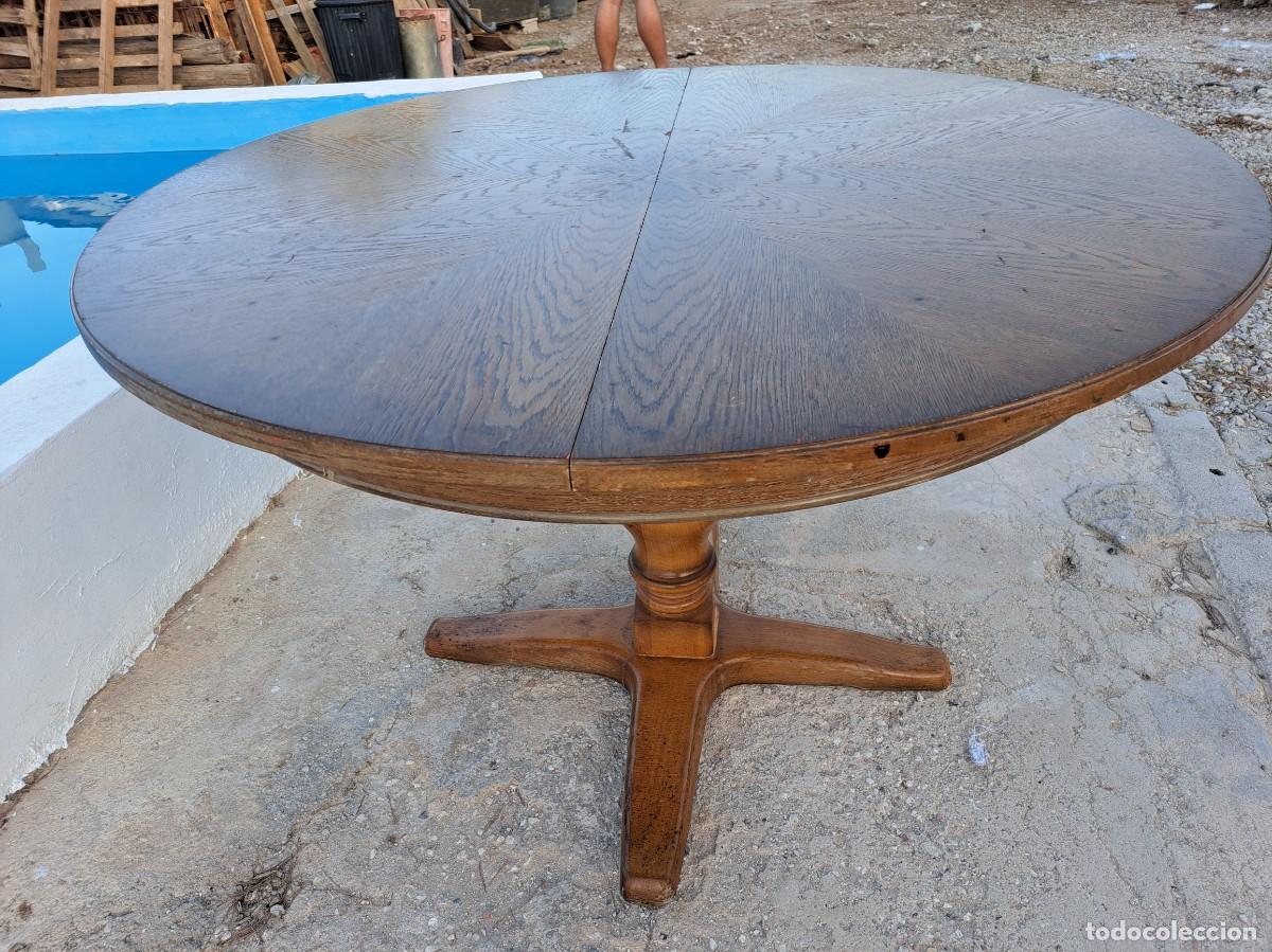 Antig&uuml;edades: Preciosa mesa de roble redonda, extensible. - Foto 9