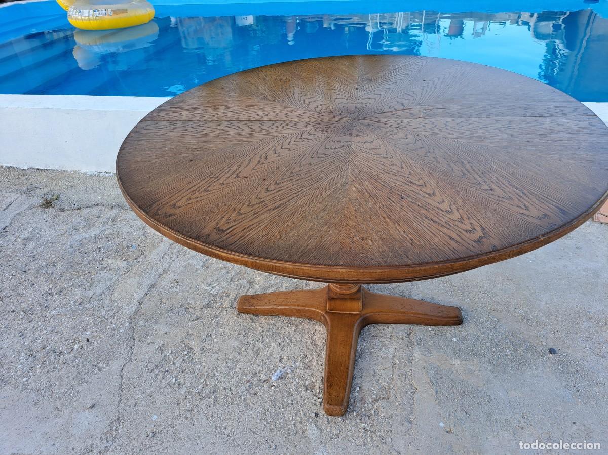 Antig&uuml;edades: Preciosa mesa de roble redonda, extensible. - Foto 13
