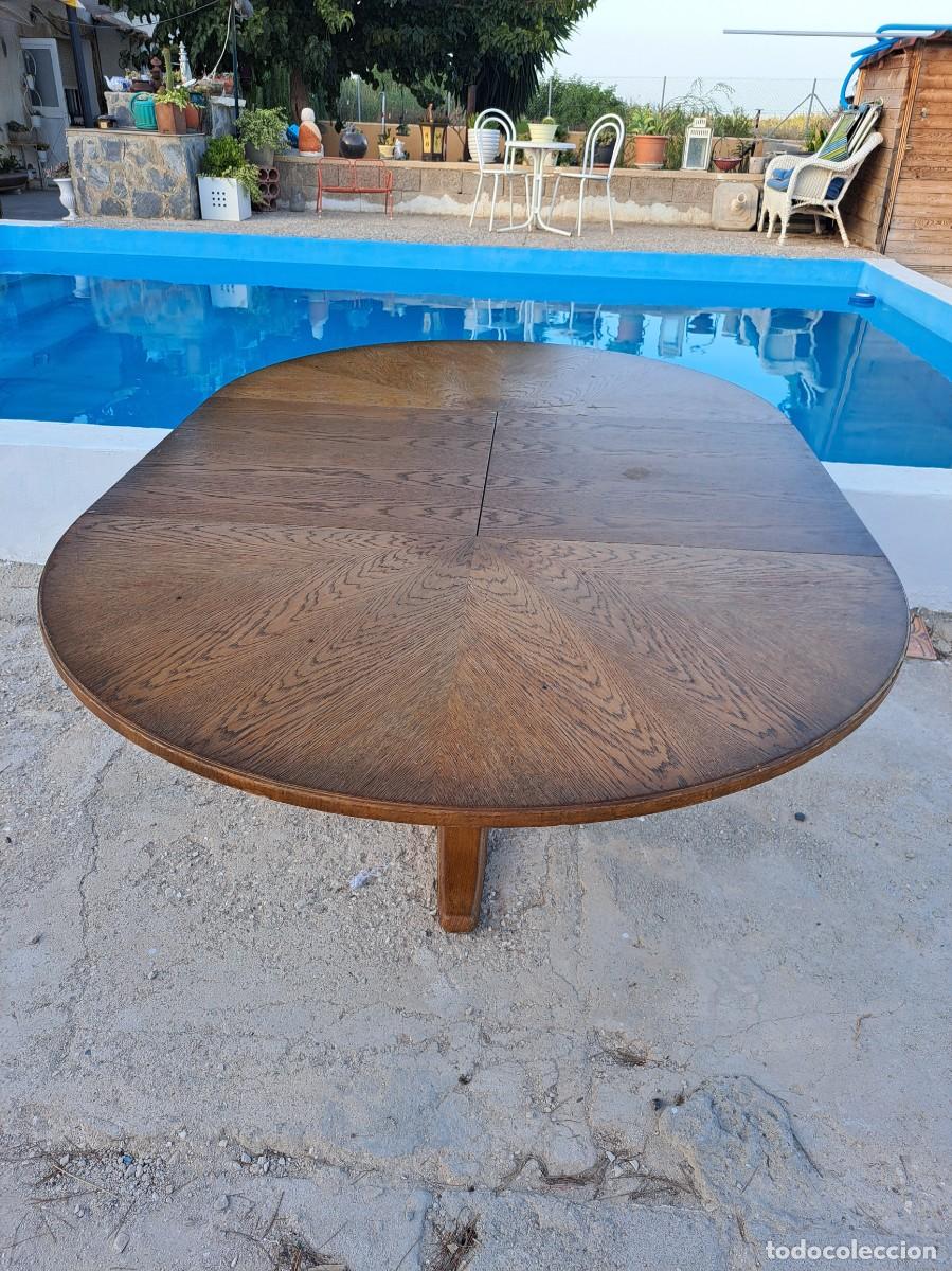 Antig&uuml;edades: Preciosa mesa de roble redonda, extensible. - Foto 15