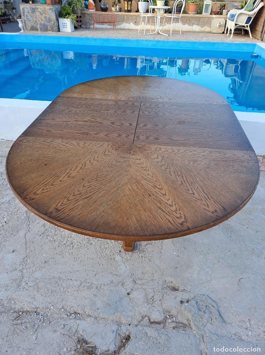 Antig&uuml;edades: Preciosa mesa de roble redonda, extensible. - Foto 16