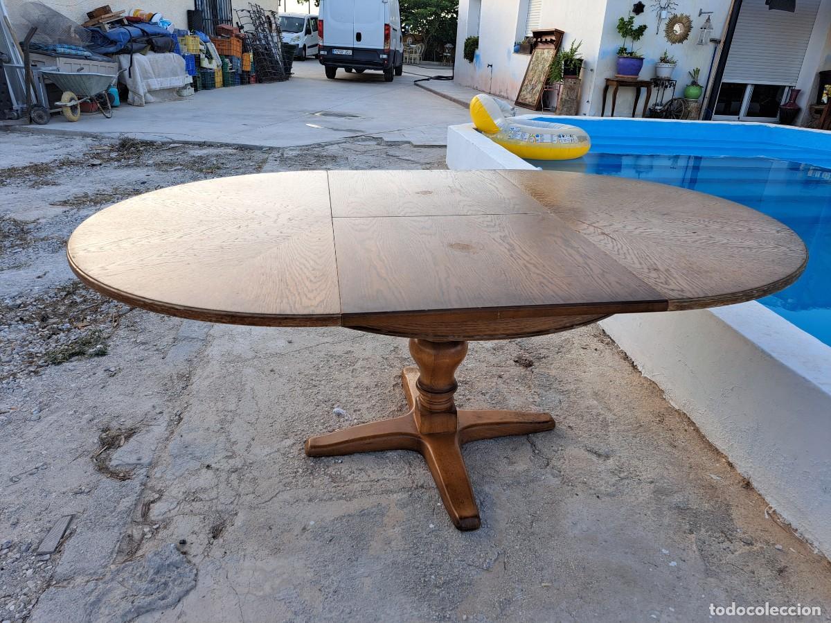 Antig&uuml;edades: Preciosa mesa de roble redonda, extensible. - Foto 17
