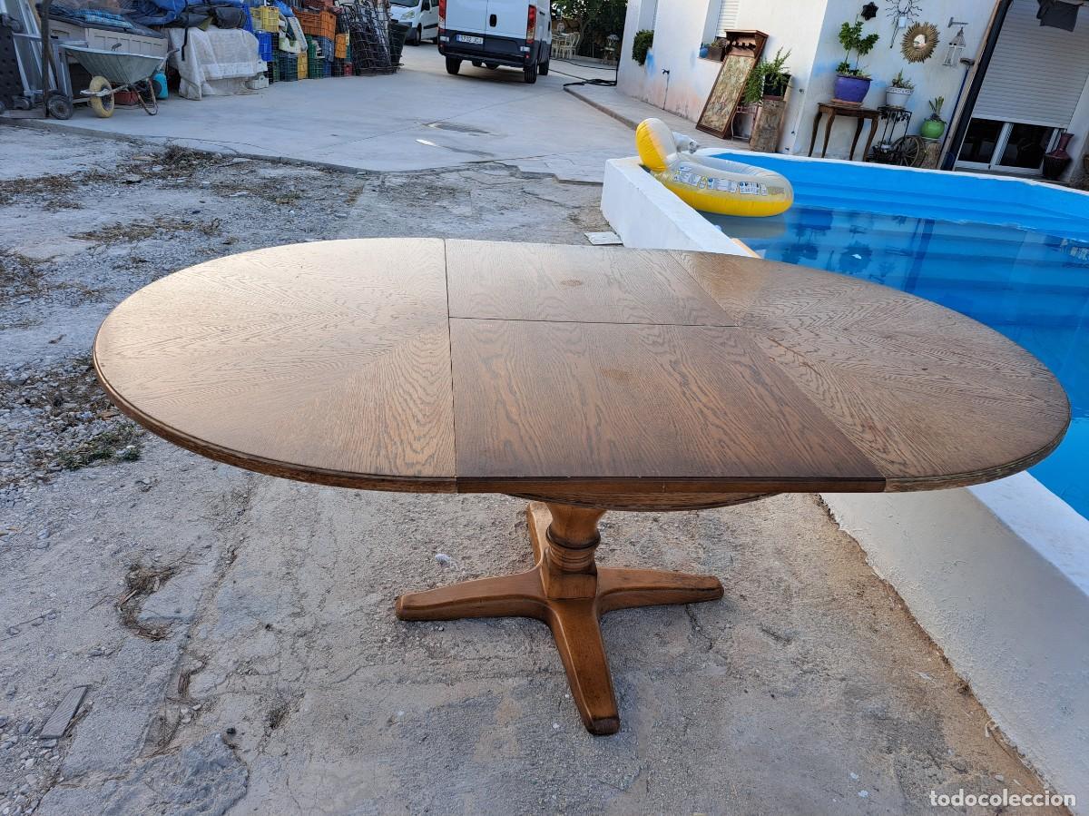 Antig&uuml;edades: Preciosa mesa de roble redonda, extensible. - Foto 18