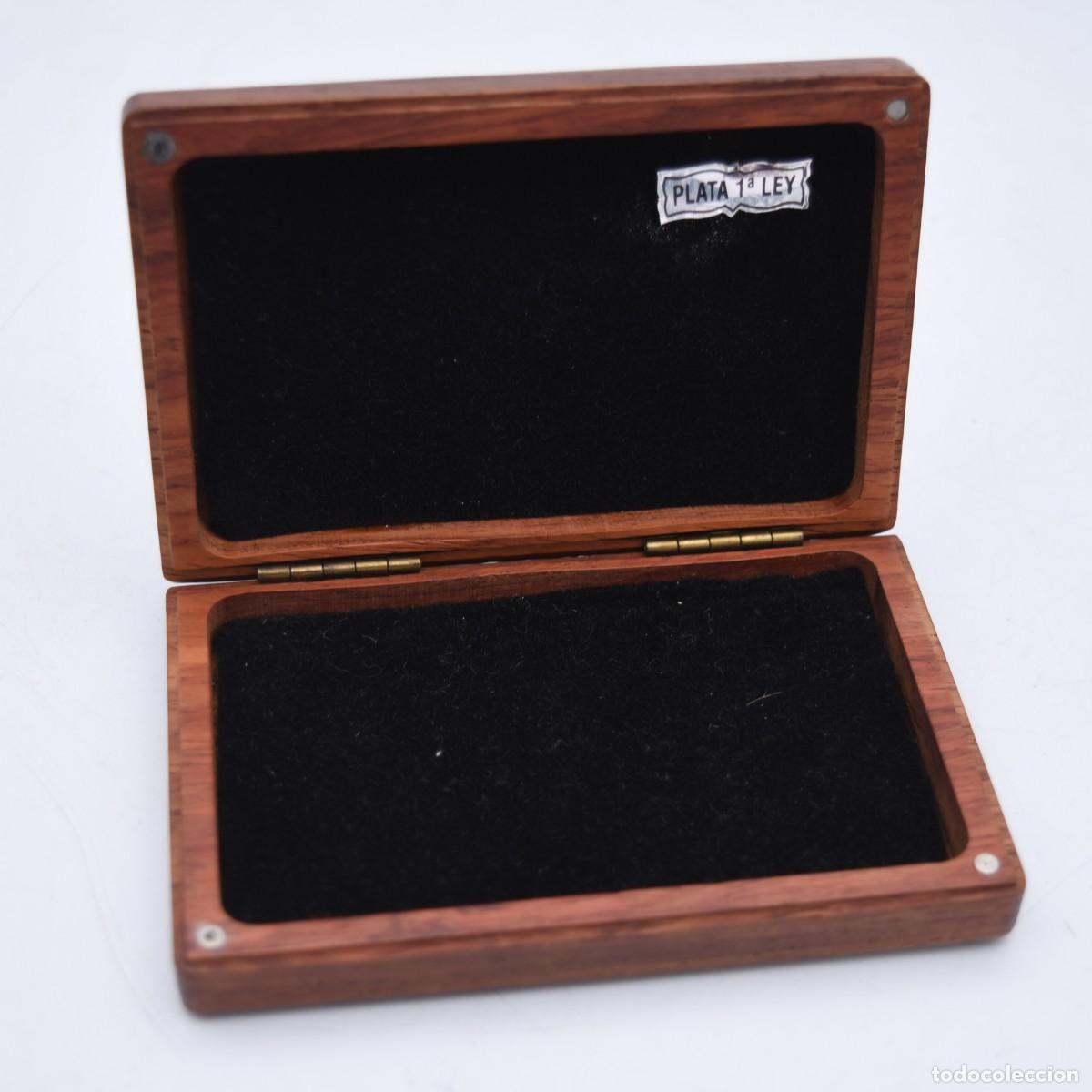 Antig&uuml;edades: Caja de plata 925 y madera con interior forrado - Foto 4
