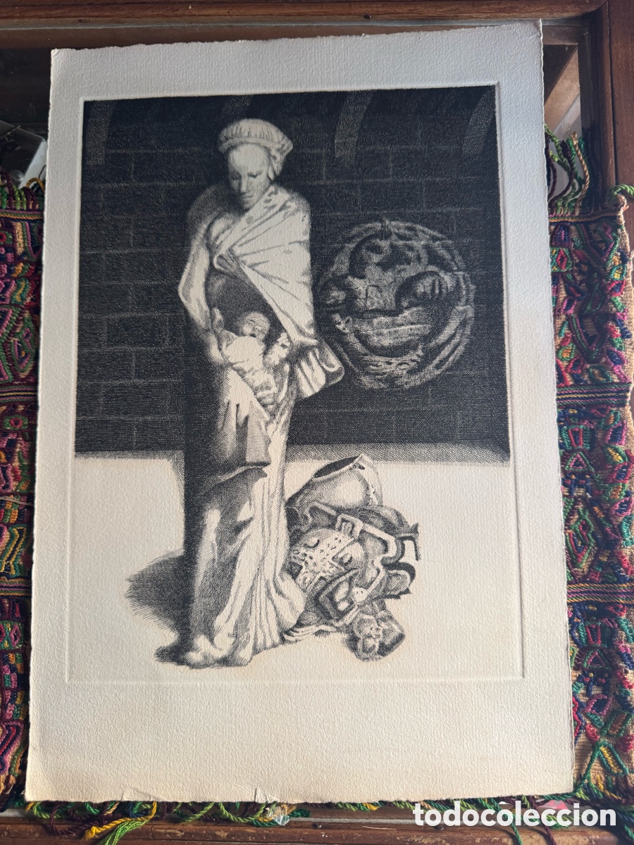 Antig&uuml;edades: Grabado Manuel Boix original Tirant lo Blanc / Sin firma