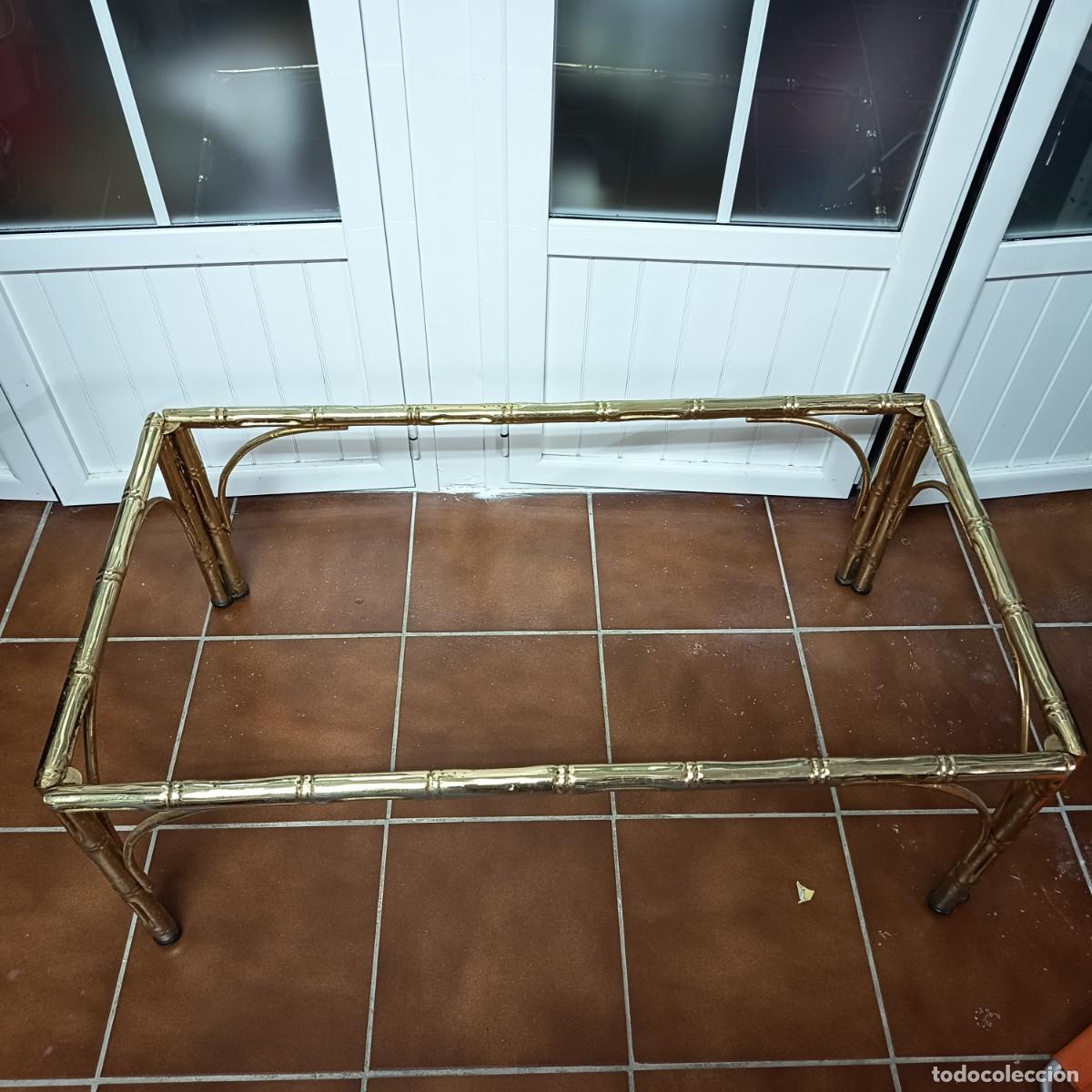 Antig&uuml;edades: Mesa de centro dorada imitaci&oacute;n bamb&uacute; - Foto 2