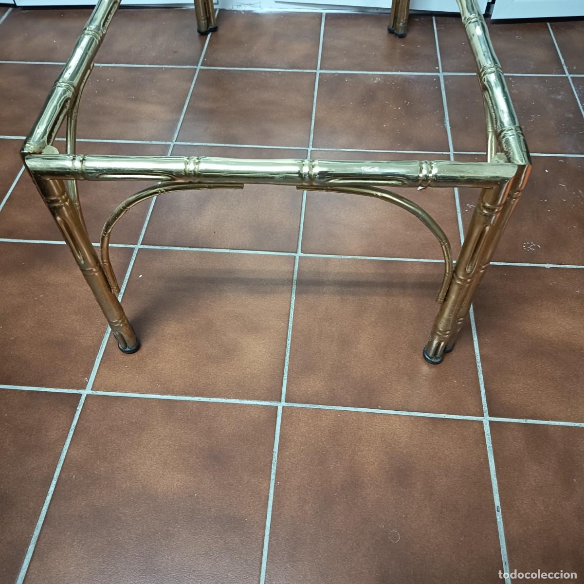 Antig&uuml;edades: Mesa de centro dorada imitaci&oacute;n bamb&uacute; - Foto 7