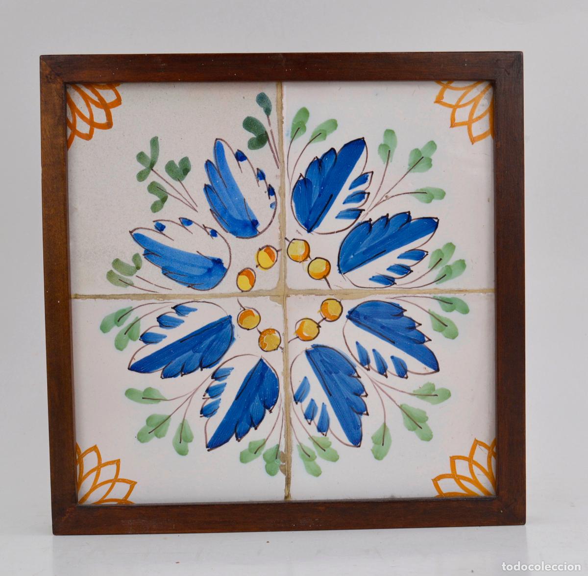 Antig&uuml;edades: Plaf&oacute;n de azulejos enmarcados siglo XVIII.