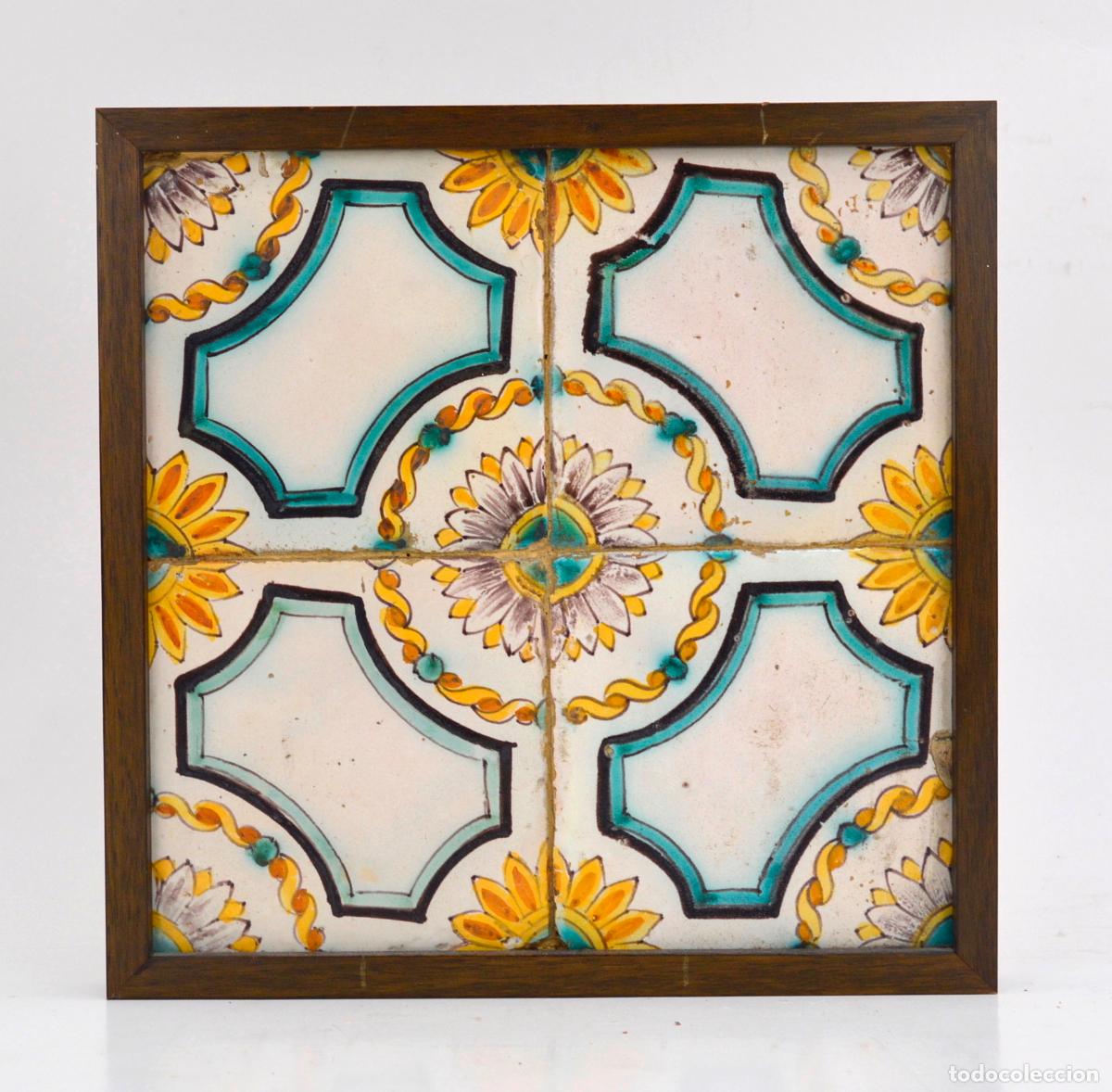 Antig&uuml;edades: Plaf&oacute;n de azulejos enmarcados siglo XVIII.