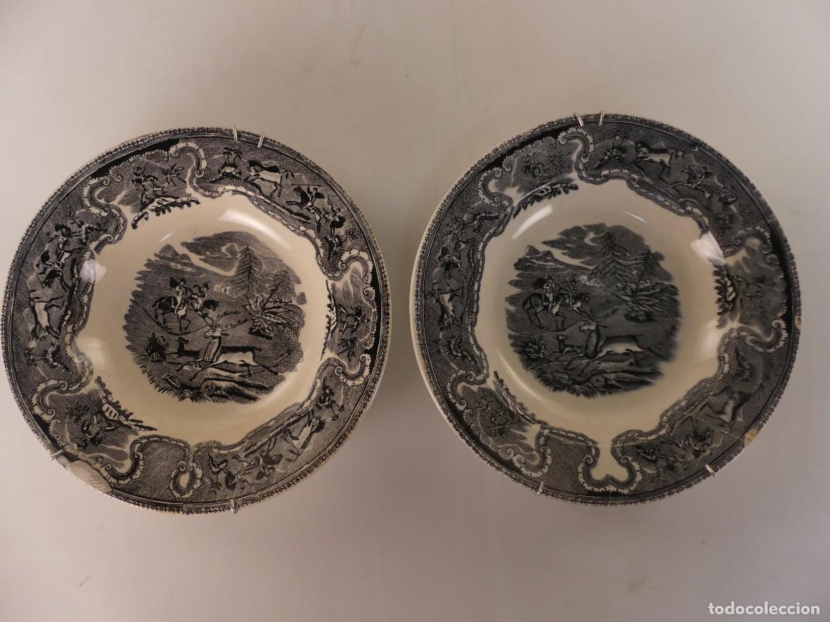 Oggetti Antichi: JUEGO DE 2 PLATOS DE PORCELANA FABRICA DE CARTAGENA