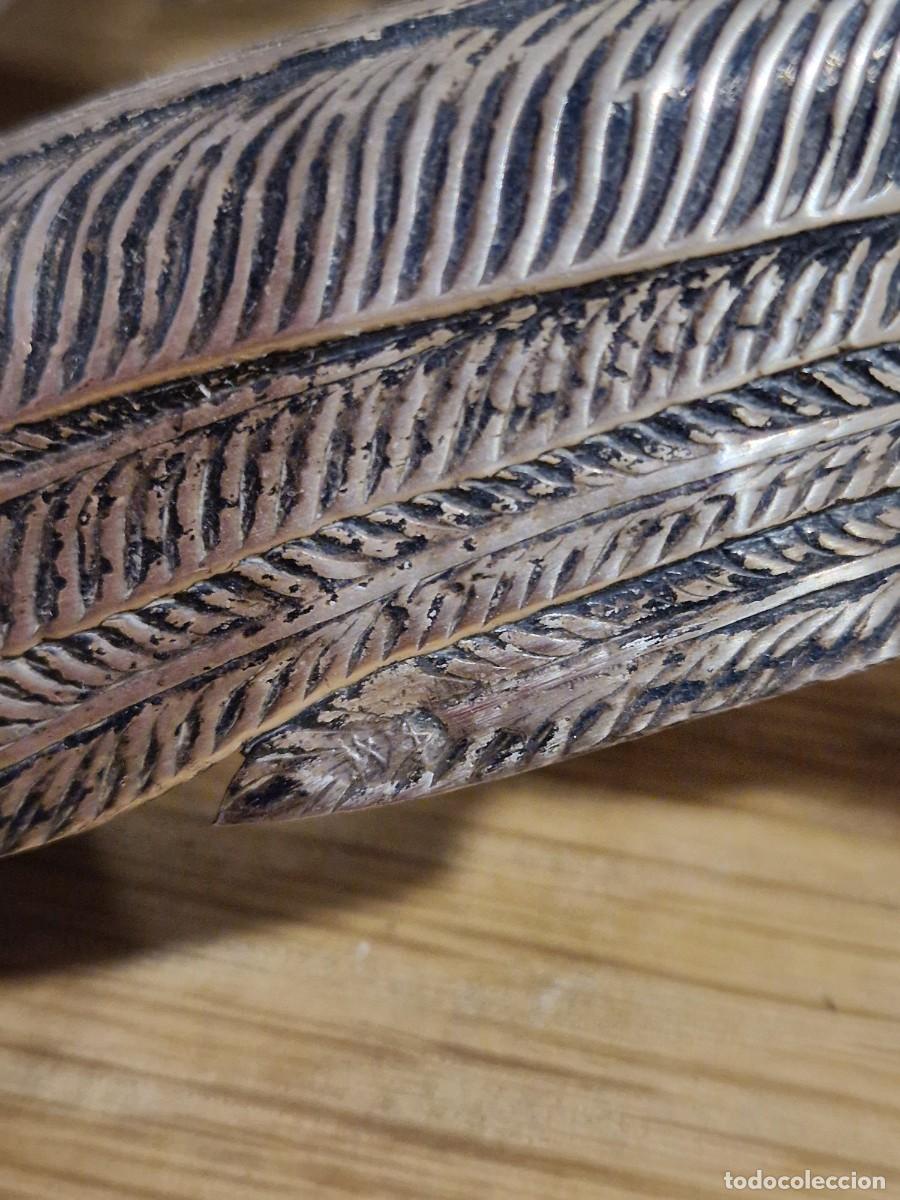 Antig&uuml;edades: Pavo y pava de plata de ley.
