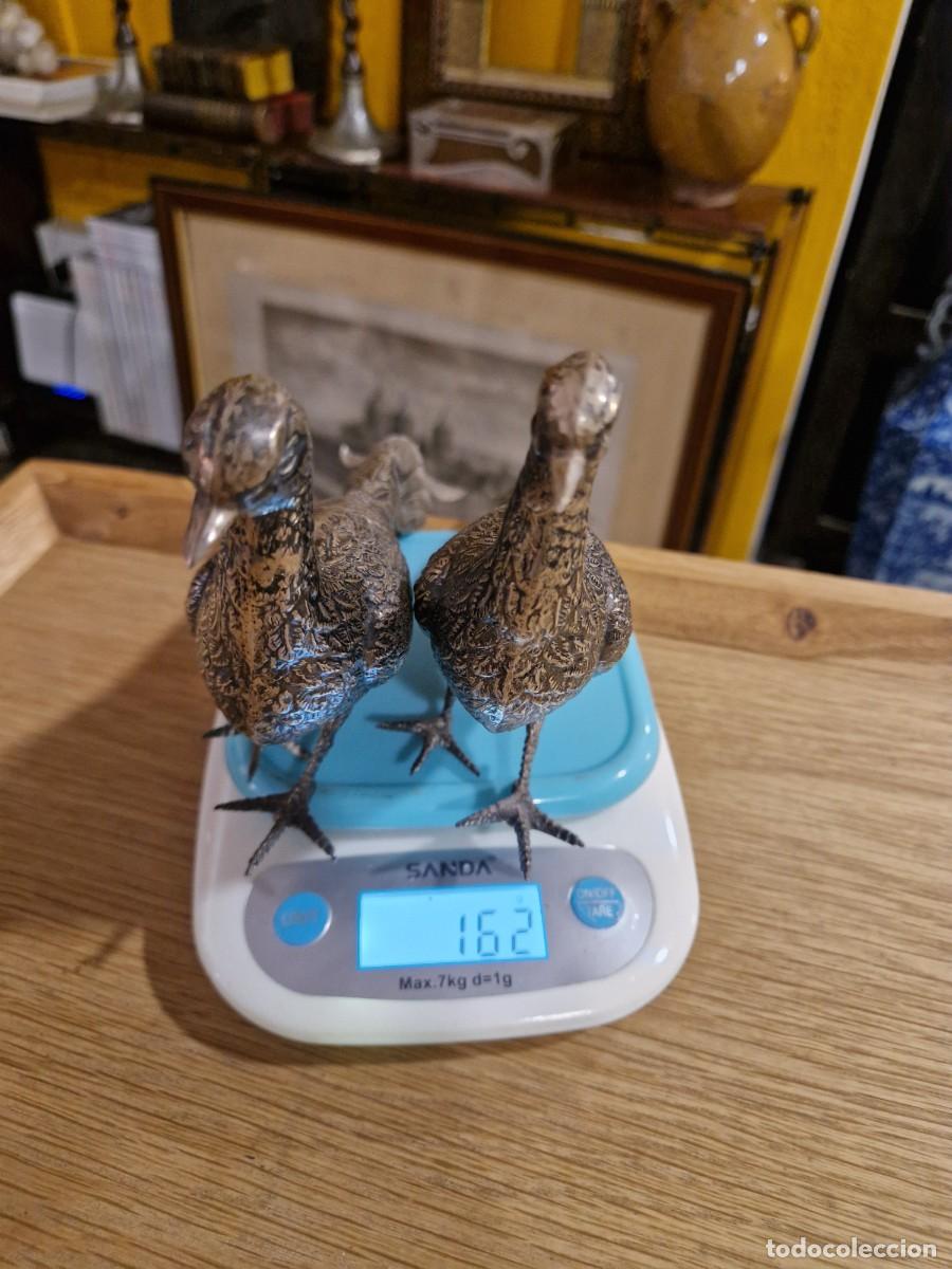Antig&uuml;edades: Pavo y pava de plata de ley. - Foto 8