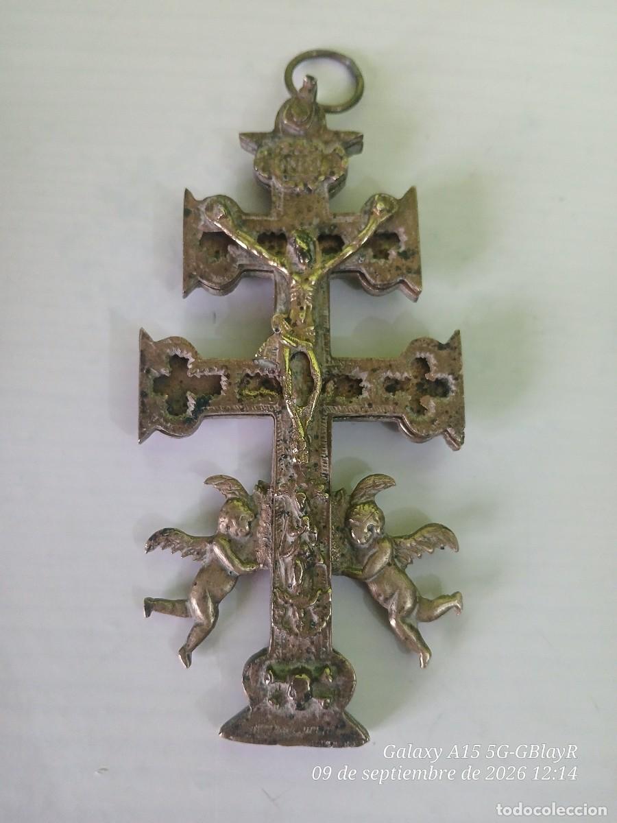 Antig&uuml;edades: Antigua Cruz de Caravaca, bronce, Siglo XVIII/XIX.