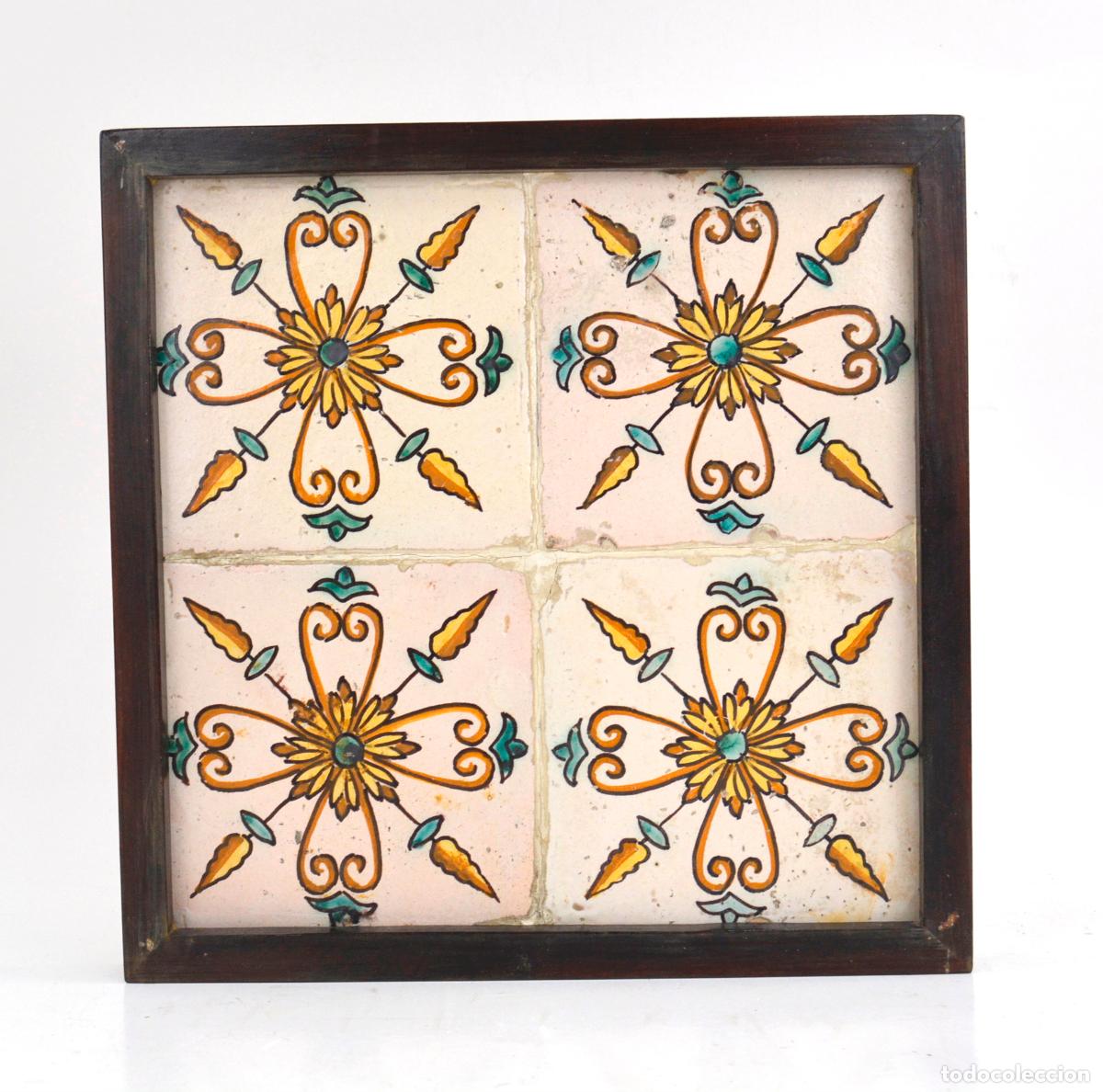 Antig&uuml;edades: Plaf&oacute;n de azulejos enmarcados siglo XVIII.
