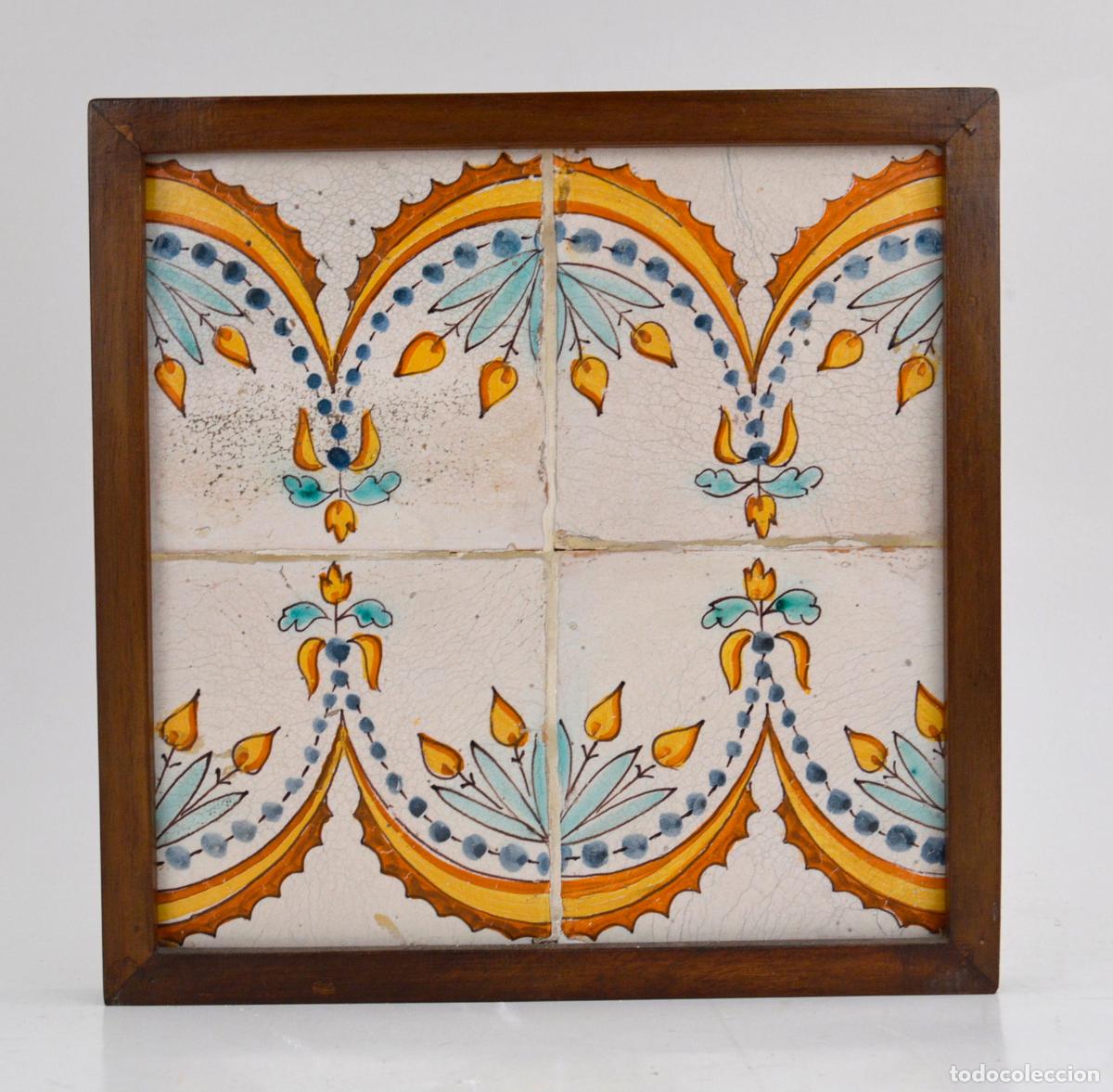 Antig&uuml;edades: Plaf&oacute;n de azulejos enmarcados siglo XVIII.