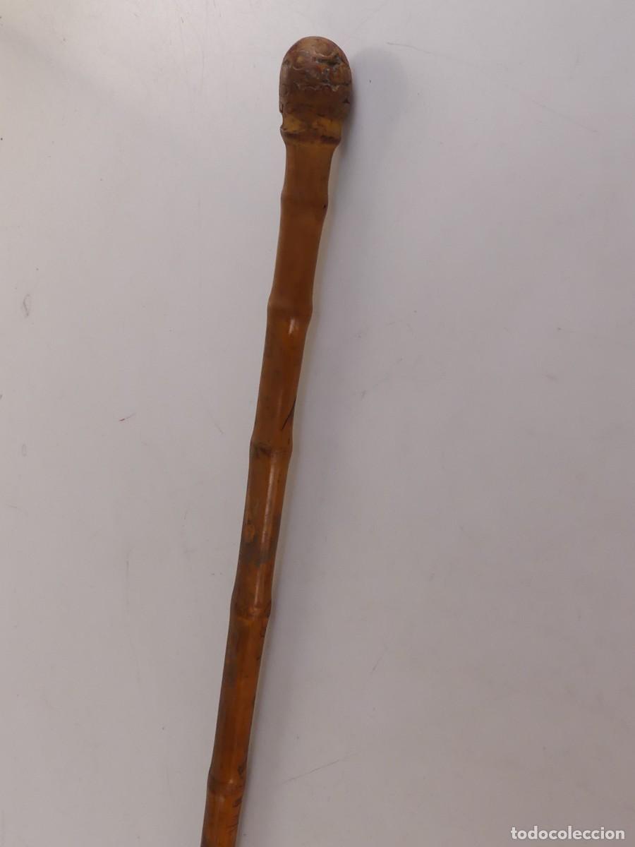Antiques: BONITO BASTON DE MADERA MARCA OBJETO DE COLECCION