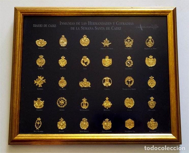Antiguidades: Insignias de Hermandades y Cofrad&iacute;as de la Semana Santa de C&aacute;diz. Caja San Fernando Sevilla Jerez