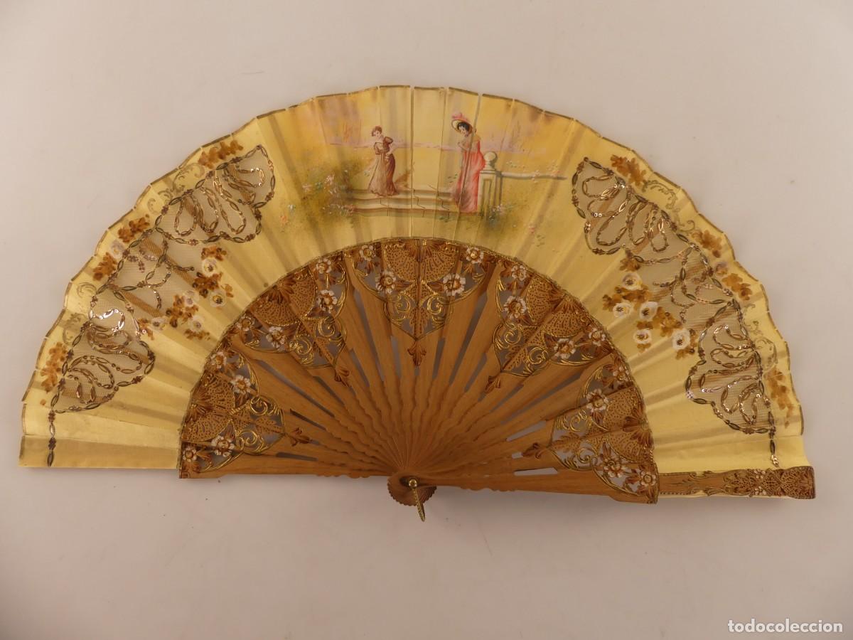 Antig&uuml;edades: BONITO ABANICO VARILLAS DE MADERA OBJETO DE COLECCION - Foto 2