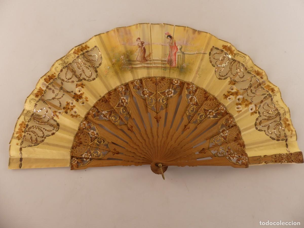 Antig&uuml;edades: BONITO ABANICO VARILLAS DE MADERA OBJETO DE COLECCION - Foto 3