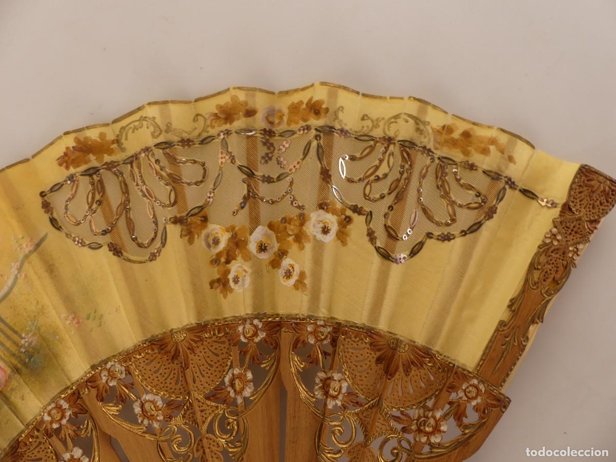 Antig&uuml;edades: BONITO ABANICO VARILLAS DE MADERA OBJETO DE COLECCION - Foto 9