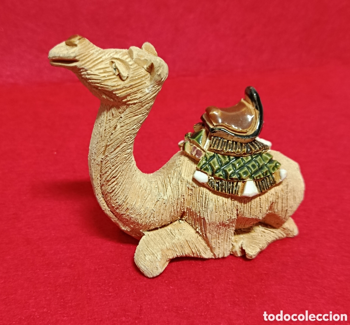 Oggetti Antichi: Vintage Artesania Rinconada camello Figura / Uruguay Pintado Cer&aacute;mica Vidriada