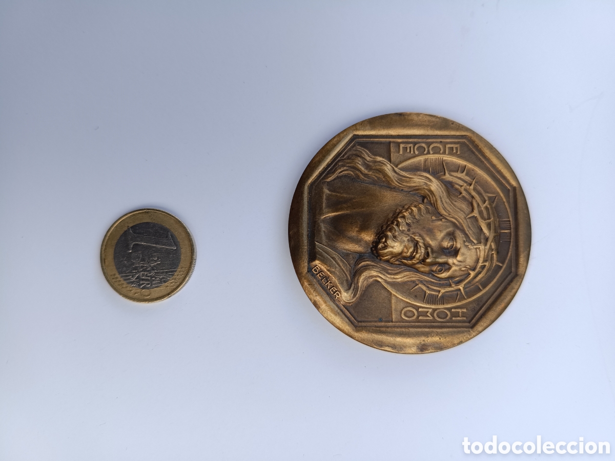 Antig&uuml;edades: Antiguo medall&oacute;n de bronce - Foto 2