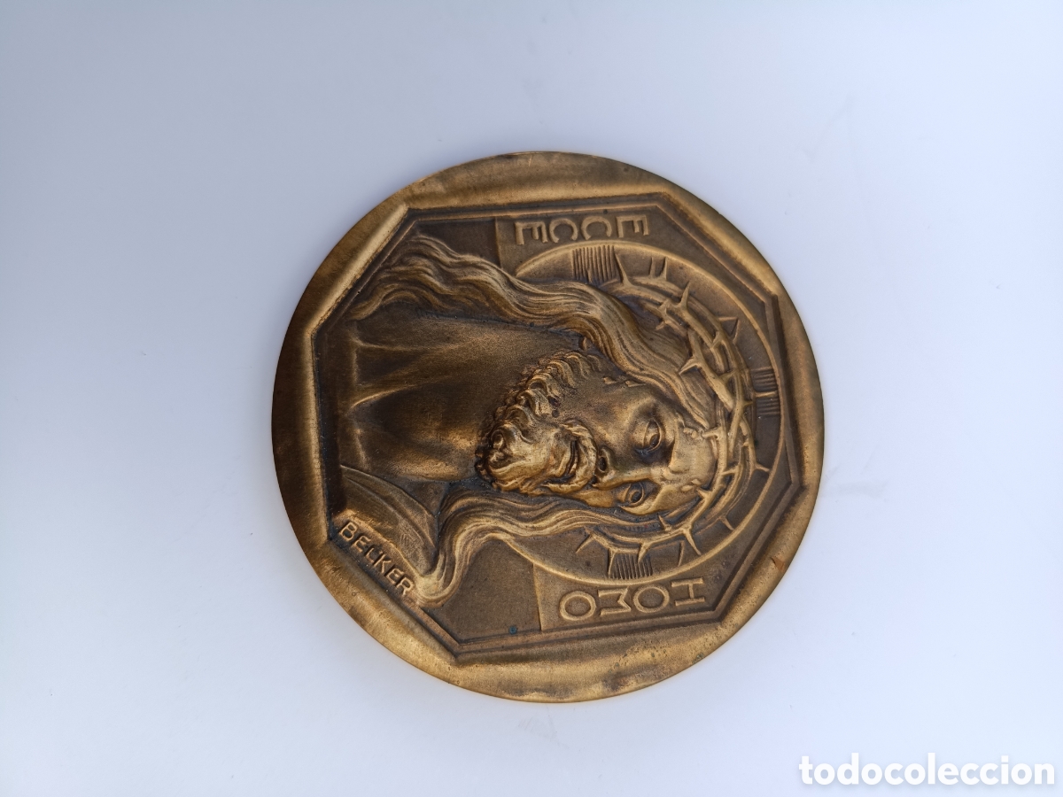Antig&uuml;edades: Antiguo medall&oacute;n de bronce - Foto 4