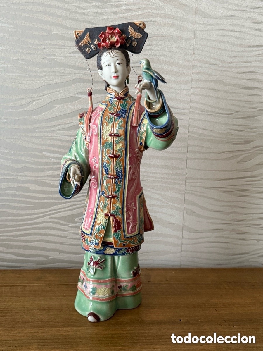 Antig&uuml;edades: MAGN&Iacute;FICA. FIGURA PORCELANA CHINA SELLADA
