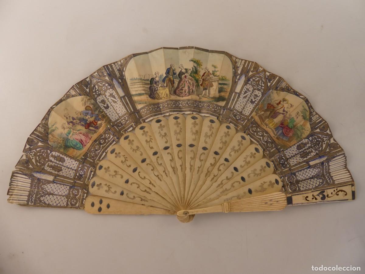 Antiques: PRECIOSO ABANICO VARILLA DE HUESO OBJETO DE COLECCION