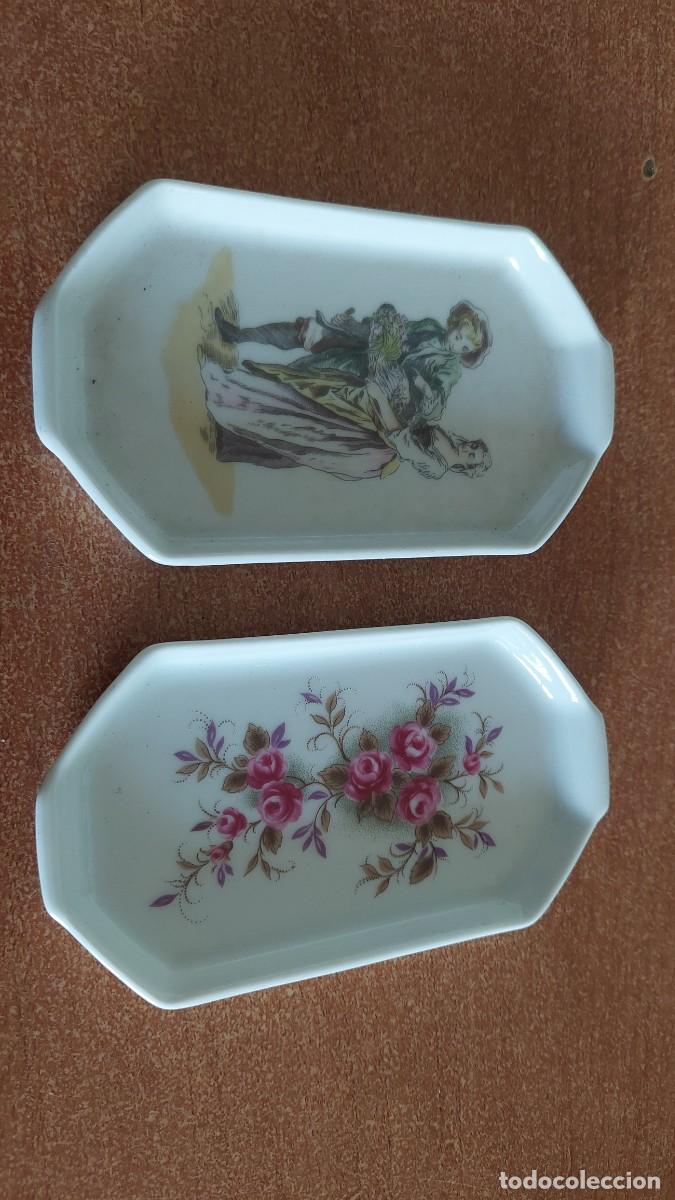 Antig&uuml;edades: Antigua pareja de platillos de porcelana Gery Limoges 194012