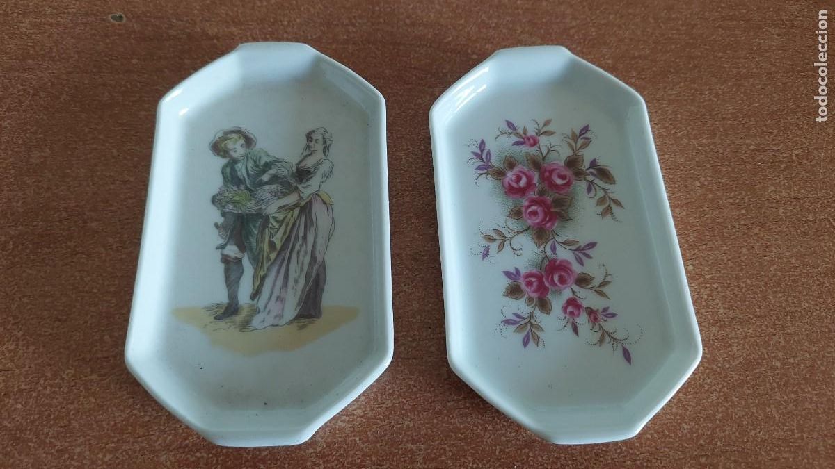 Oggetti Antichi: Antigua pareja de platillos de porcelana Gery Limoges 194012