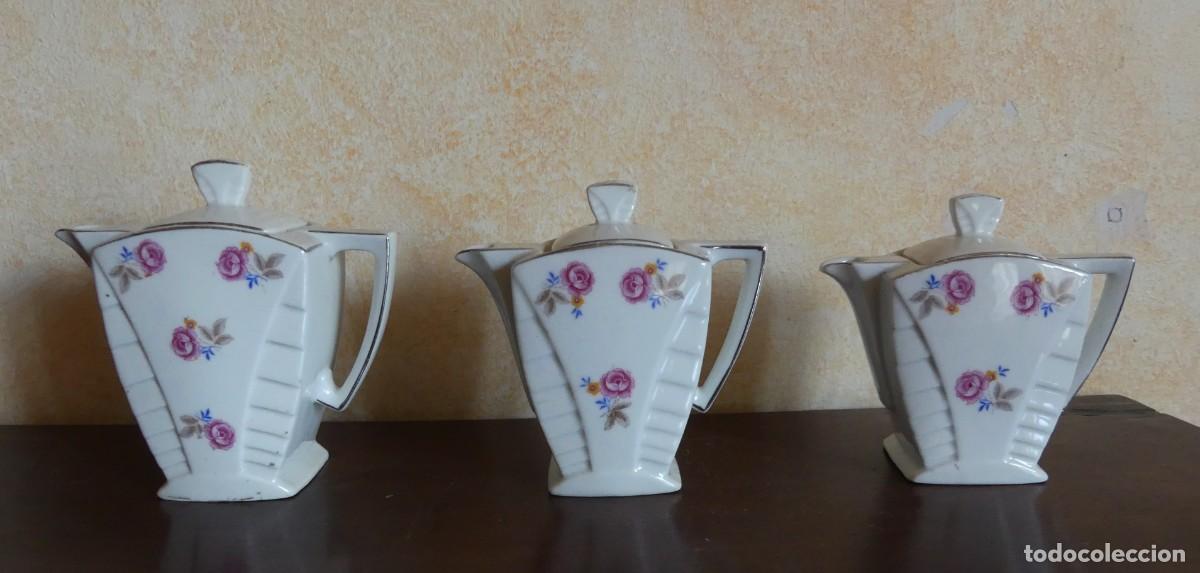 Antig&uuml;edades: JUEGO DE TRES PEQUE&Ntilde;AS CAFETERAS ART - DEC&Oacute; ( PAGO POR BIZUM )