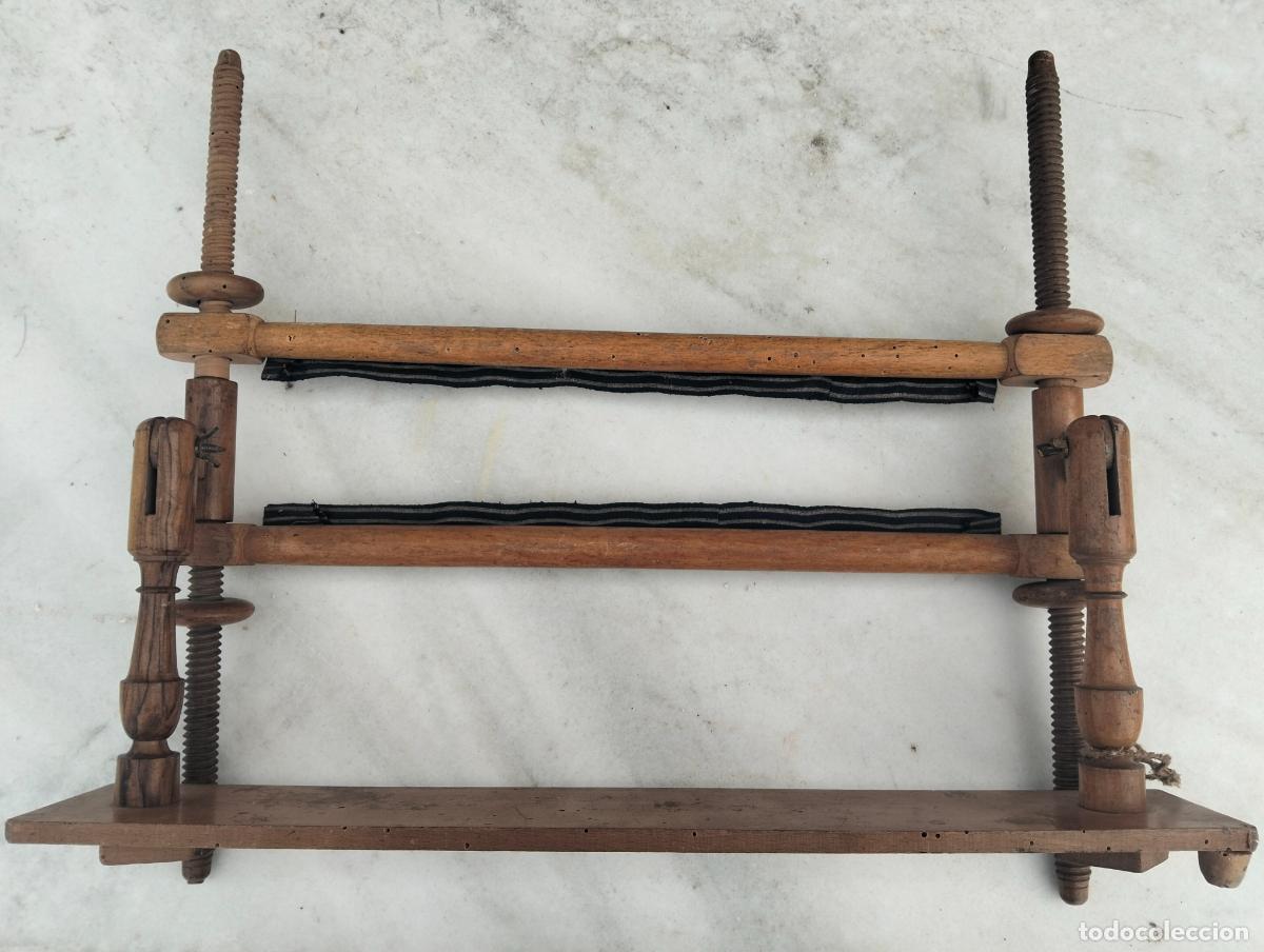 Antiquit&auml;ten: Telar de madera para tejer tambor o similar para costura de madera torneada antiguo a&ntilde;os 30-40